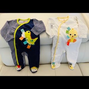 Cute chick and Dino taggies sleepers